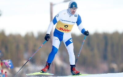 Israeli skier Attila Mihaly Kertesz competes in the men's 10km interval start free at the FIS Cross-Country World Cup in Trondheim, Norway, December 7, 2025. (Marius Gulliksrud/ action press via Reuters)
