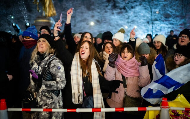 The lighting of the world's largest menorah, in New York City, December 14, 2025. (Luke Tress/Times of Israel) The lighting of the world's largest menorah, in New York City, December 14, 2025. (Luke Tress/Times of Israel)