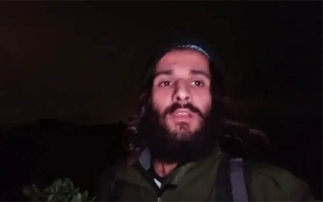 A settlement activist enters the Gaza Strip in an attempt to plant trees and establish Jewish settlements, December 10, 2025. (Video screenshot/social media, used in accordance with Clause 27a of the Copyright Law) A settlement activist enters the Gaza Strip in an attempt to plant trees and establish Jewish settlements, December 10, 2025. (Video screenshot/social media, used in accordance with Clause 27a of the Copyright Law)