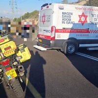 The scene of a stabbing attack near the West Bank settlement of Ateret, December 2, 2025 (Magen David Adom)