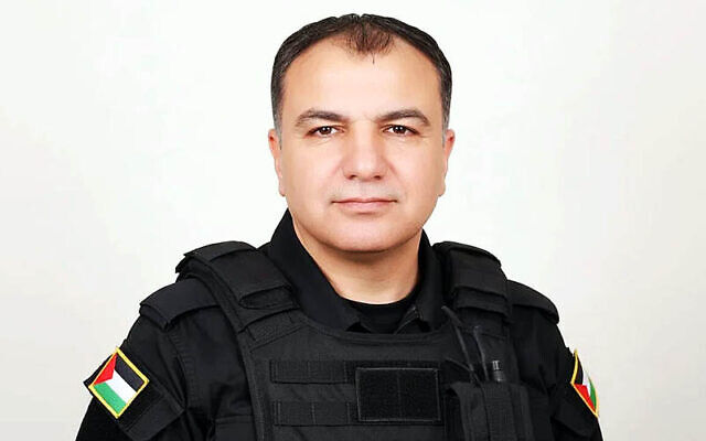 Hossam al-Astal, in a photo from the early 2000s, when he served in the Palestinian Authority’s security forces in Gaza. (Hossam al-Astal/Facebook) Hossam al-Astal, in a photo from the early 2000s, when he served in the Palestinian Authority’s security forces in Gaza. (Hossam al-Astal/Facebook)