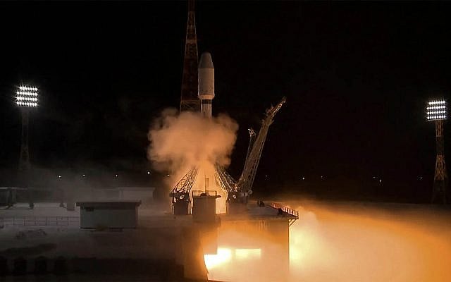 In this screen grab from a live broadcast run by the Russian space agency Roscosmos on December 28, 2025, a Soyuz-2.1b rocket booster with a number of satellites, including from Iran, blasts off from the Vostochny cosmodrom, in the far eastern region of Amur. (Handout / Russian Space Agency Roscosmos / AFP) In this screen grab from a live broadcast run by the Russian space agency Roscosmos on December 28, 2025, a Soyuz-2.1b rocket booster with a number of satellites, including from Iran, blasts off from the Vostochny cosmodrom, in the far eastern region of Amur. (Handout / Russian Space Agency Roscosmos / AFP)