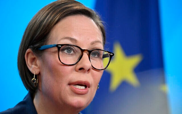 Swedish Foreign Minister Maria Malmer Stenergard speaks during a press conference following talks
with her German counterpart at the Foreign Ministry in Berlin on September 16, 2025. (Tobias SCHWARZ / AFP) Swedish Foreign Minister Maria Malmer Stenergard speaks during a press conference following talks
with her German counterpart at the Foreign Ministry in Berlin on September 16, 2025. (Tobias SCHWARZ / AFP)
