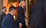Former British prime minister Tony Blair arrives at a gala at the Colon Theater in Buenos Aires on October 23, 2025. (Photo by AFP)