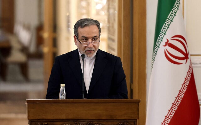 Iranian Foreign Minister Abbas Araghchi speaks during a joint press conference with Turkey's foreign minister (not pictured), in Tehran on November 30, 2025. (Atta Kenare / AFP)