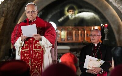 Pope Leo XIV delivers his speech in front of the tomb of Saint Charbel Makhlouf at the Monastery of Saint Maroun, in the mountainous village of Annaya on December 1, 2025. (Domenico Stinellis / POOL / AFP) Pope Leo XIV delivers his speech in front of the tomb of Saint Charbel Makhlouf at the Monastery of Saint Maroun, in the mountainous village of Annaya on December 1, 2025. (Domenico Stinellis / POOL / AFP)