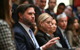 US Vice President JD Vance speaks during a Cabinet Meeting hosted by President Donald Trump in the Cabinet Room of the White House in Washington, DC on December 2, 2025. (ANDREW CABALLERO-REYNOLDS / AFP)
