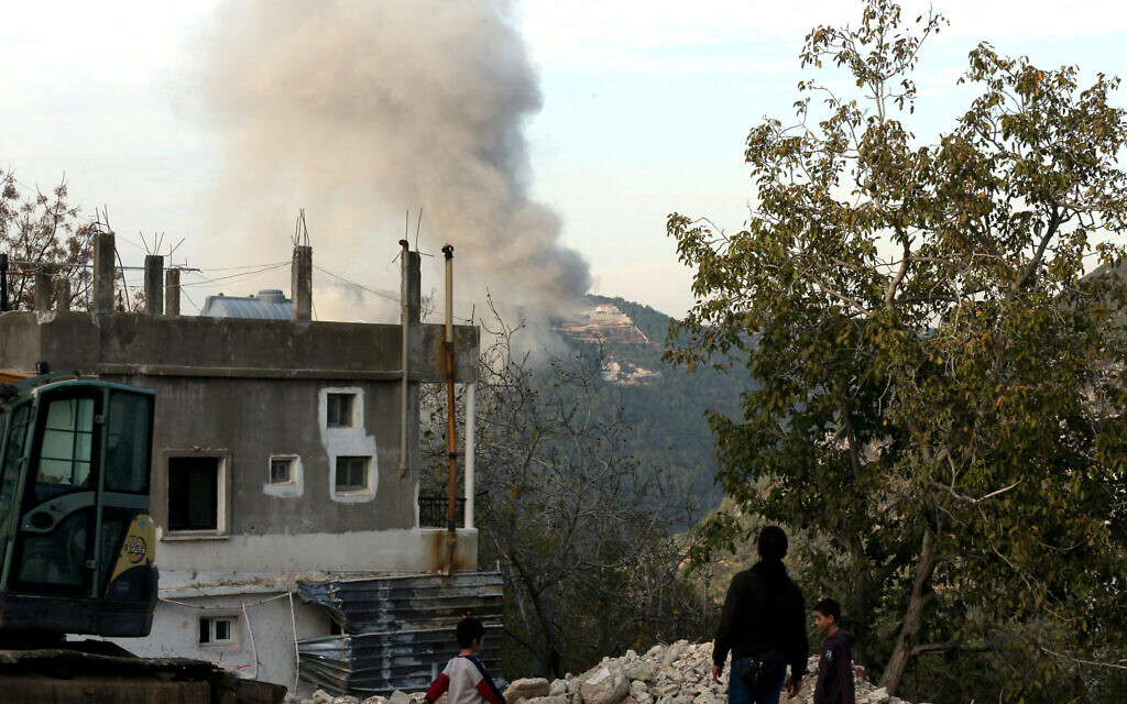 Illustrative: Smoke rises from the site of an Israeli airstrike in southern Lebanon on December 4, 2025. (Mahmoud Zayyat/AFP)