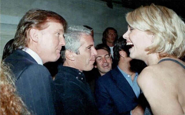 This undated photo from the personal collection of Jeffrey Epstein provided by the Democrats on the House Oversight Committee on December 12, 2025, shows US President Donald Trump (L), flanked by Epstein (C), talking to an unknown woman. (HANDOUT/House Oversight Democrats/AFP) This undated photo from the personal collection of Jeffrey Epstein provided by the Democrats on the House Oversight Committee on December 12, 2025, shows US President Donald Trump (L), flanked by Epstein (C), talking to an unknown woman. (HANDOUT/House Oversight Democrats/AFP)