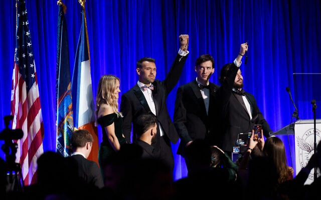 Conservative US political activist Jack Posobiec and New York Young Republican Club President Stefano Loudaros Forte hold up rosaries at the New York Young Republican Club's 113th Annual Gala at Cipriani Wall Street on December 13, 2025, in New York City. (Adam Gray / GETTY IMAGES NORTH AMERICA / Getty Images via AFP) Conservative US political activist Jack Posobiec and New York Young Republican Club President Stefano Loudaros Forte hold up rosaries at the New York Young Republican Club's 113th Annual Gala at Cipriani Wall Street on December 13, 2025, in New York City. (Adam Gray / GETTY IMAGES NORTH AMERICA / Getty Images via AFP)