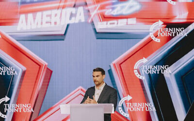 US conservative political commentator Ben Shapiro speaks during Turning Point's AmericaFest conference in remembrance of late right-wing political activist Charlie Kirk, in Phoenix, December 18, 2025. (Olivier Touron/AFP)