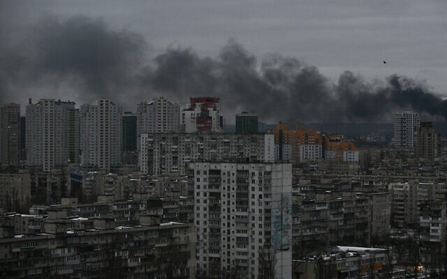 This photograph taken on December 27, 2025, shows smoke rising above residential buildings following a Russian drone and missile attack in Kyiv, amid the Russian invasion of Ukraine. (AFP) This photograph taken on December 27, 2025, shows smoke rising above residential buildings following a Russian drone and missile attack in Kyiv, amid the Russian invasion of Ukraine. (AFP)
