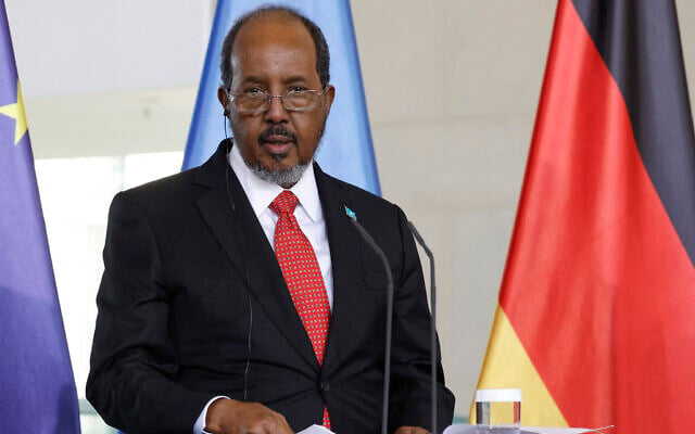 Somalia's President Hassan Sheikh Mohamud delivers a joint press conference with the German Chancellor after talks at the Chancellery in Berlin, on November 5, 2024. (Odd ANDERSEN / AFP) Somalia's President Hassan Sheikh Mohamud delivers a joint press conference with the German Chancellor after talks at the Chancellery in Berlin, on November 5, 2024. (Odd ANDERSEN / AFP)
