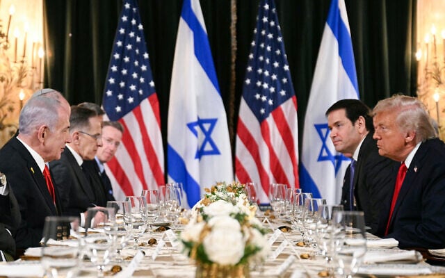 US President Donald Trump (R) meets with Israeli Prime Minister Benjamin Netanyahu (L) during a bilateral meeting at Trumps Mar-a-Lago residence in Palm Beach, Florida, on December 29, 2025. (Photo by Jim WATSON / AFP) US President Donald Trump (R) meets with Israeli Prime Minister Benjamin Netanyahu (L) during a bilateral meeting at Trumps Mar-a-Lago residence in Palm Beach, Florida, on December 29, 2025. (Photo by Jim WATSON / AFP)