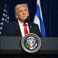 US President Donald Trump speaks during a news conference with Prime Minister Benjamin Netanyahu at Mar-a-Lago, December 29, 2025, in Palm Beach, Florida. (Jim WATSON / AFP)