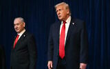 US President Donald Trump (right) and Prime Minister Benjamin Netanyahu leave at the conclusion of a joint press conference at Mar-a-Lago, in Palm Beach, Florida, on December 29, 2025. (Jim WATSON / AFP)