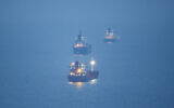 FILE: Oil tanker ships are anchored at the Black Sea near the Bosphorus strait in Istanbul, Turkey, December 15, 2022. (AP Photo/Emrah Gurel)