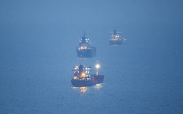 FILE: Oil tanker ships are anchored at the Black Sea near the Bosphorus strait in Istanbul, Turkey, December 15, 2022. (AP Photo/Emrah Gurel) FILE: Oil tanker ships are anchored at the Black Sea near the Bosphorus strait in Istanbul, Turkey, December 15, 2022. (AP Photo/Emrah Gurel)
