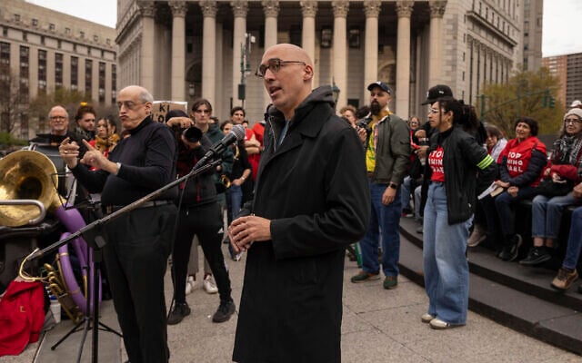 Ramzi Kassem, an attorney for Columbia graduate student Mahmoud Khalil, speaks during a protest by the fringe, anti-Zionist Jewish Voice for Peace group outside Federal Plaza, New York City, April 14, 2025. (AP Photo/Yuki Iwamura) Ramzi Kassem, an attorney for Columbia graduate student Mahmoud Khalil, speaks during a protest by the fringe, anti-Zionist Jewish Voice for Peace group outside Federal Plaza, New York City, April 14, 2025. (AP Photo/Yuki Iwamura)