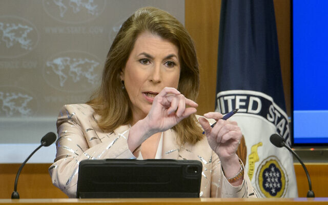 US State Department spokesperson Tammy Bruce speaks during a briefing at the State Department, April 15, 2025, in Washington. (AP Photo/Rod Lamkey, Jr.) US State Department spokesperson Tammy Bruce speaks during a briefing at the State Department, April 15, 2025, in Washington. (AP Photo/Rod Lamkey, Jr.)