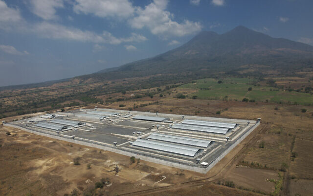 The mega-prison known as the Detention Center Against Terrorism (CECOT) stands in Tecoluca, El Salvador, March 5, 2023. (AP/Salvador Melendez, File)