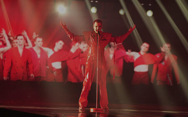 Red Sebastian from Belgium performs the song 'Strobe Lights' during the first semi-final of the 69th Eurovision Song Contest, in Basel, Switzerland, May 13, 2025. (AP Photo/Martin Meissner) Red Sebastian from Belgium performs the song 'Strobe Lights' during the first semi-final of the 69th Eurovision Song Contest, in Basel, Switzerland, May 13, 2025. (AP Photo/Martin Meissner)