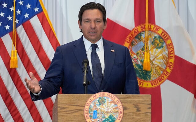 Florida Governor Ron DeSantis speaks during a news conference on August 12, 2025, in Tampa, Florida. (AP/Chris O'Meara, File) Florida Governor Ron DeSantis speaks during a news conference on August 12, 2025, in Tampa, Florida. (AP/Chris O'Meara, File)