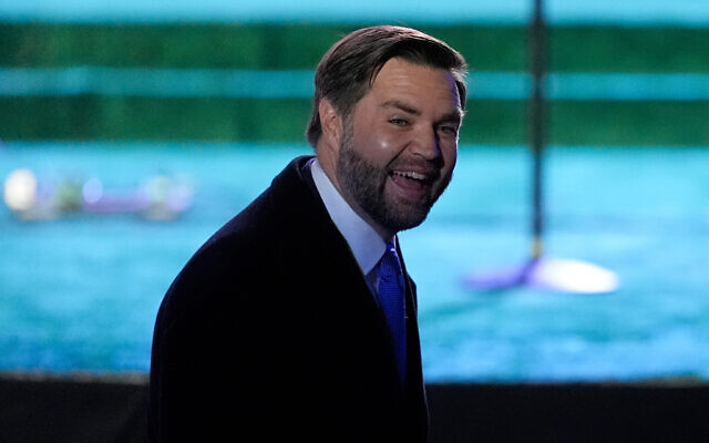 US Vice President JD Vance smiles as he arrives before the lighting of the National Christmas Tree on the Ellipse, December 4, 2025, near the White House in Washington. (AP/Julia Demaree Nikhinson)