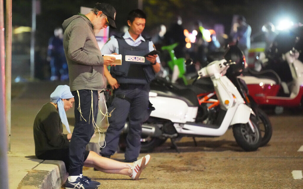 Police cordon off an area at Bondi Beach after a deadly terror shooting at a Hanukkah event in Sydney, December 14, 2025. (AP/Mark Baker) Police cordon off an area at Bondi Beach after a deadly terror shooting at a Hanukkah event in Sydney, December 14, 2025. (AP/Mark Baker)