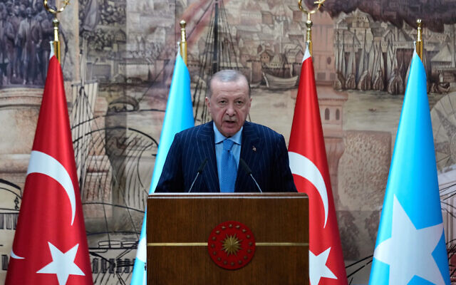 Turkey's President Recep Tayyip Erdogan speaks during a joint news conference with Somalia's President Hassan Sheikh Mohamud in Istanbul, Turkey, December 30, 2025. (AP Photo/Khalil Hamra) Turkey's President Recep Tayyip Erdogan speaks during a joint news conference with Somalia's President Hassan Sheikh Mohamud in Istanbul, Turkey, December 30, 2025. (AP Photo/Khalil Hamra)