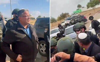 National Security Minister Itamar Ben Gvir tours the Bedouin town of Tarabin on December 28, 2025. (Screenshots/X)