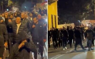 Arab residents of Jaffa protest against an attack on a pregnant community member, in an incident allegedly motivated by racism, December 13, 2025. (Screenshot from X, used in accordance with Clause 27a of the Copyright Law)