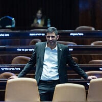 Communications Minister Shlomo Karhi in the Knesset in Jerusalem, November 26, 2025. (Yonatan Sindel/Flash90)
