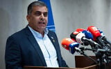 Immigration and Absorption Minister Ofir Sofer holds a press conference at the Knesset in Jerusalem, December 1, 2025. (Yonatan Sindel/Flash90)