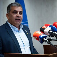 Immigration and Absorption Minister Ofir Sofer holds a press conference at the Knesset in Jerusalem, December 1, 2025. (Yonatan Sindel/Flash90)