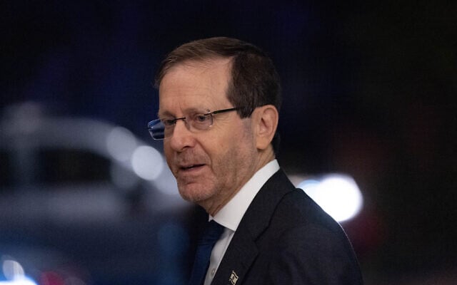 President Isaac Herzog meets with German Chancellor Friedrich Merz (not pictured) at the President's Residence in Jerusalem, December 6, 2025. (Yonatan Sindel/Flash90) President Isaac Herzog meets with German Chancellor Friedrich Merz (not pictured) at the President's Residence in Jerusalem, December 6, 2025. (Yonatan Sindel/Flash90)