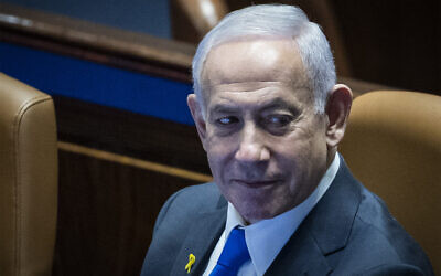 Prime Minister Benjamin Netanyahu at the plenum hall of the Knesset, December 8, 2025. (Chaim Goldberg/ Flash90) Prime Minister Benjamin Netanyahu at the plenum hall of the Knesset, December 8, 2025. (Chaim Goldberg/ Flash90)
