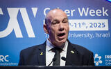 State Comptroller Matanyahu Englman speaks at the annual Cyber Week, at Tel Aviv University, on December 9, 2025. (Avshalom Sassoni/Flash90)