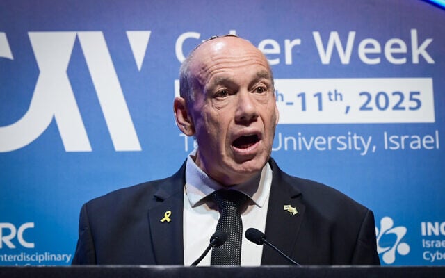 State Comptroller Matanyahu Englman speaks at the annual Cyber Week, at Tel Aviv University, on December 9, 2025. (Avshalom Sassoni/Flash90) State Comptroller Matanyahu Englman speaks at the annual Cyber Week, at Tel Aviv University, on December 9, 2025. (Avshalom Sassoni/Flash90)