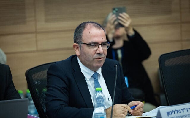 Deputy Attorney General Gil Limon at a Constitution, Law and Justice Committee meeting at the Knesset, December 9, 2025. (Yonatan Sindel/Flash90) Deputy Attorney General Gil Limon at a Constitution, Law and Justice Committee meeting at the Knesset, December 9, 2025. (Yonatan Sindel/Flash90)