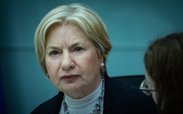 Knesset Foreign Affairs and Defense Committee legal adviser Miri Frenkel Shor attends a committee meeting, December 9, 2025. (Yonatan Sindel/Flash90)