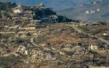 Destroyed homes in southern Lebanon, as seen from Israel, on December 13, 2025. (Erik Marmor/Flash90)