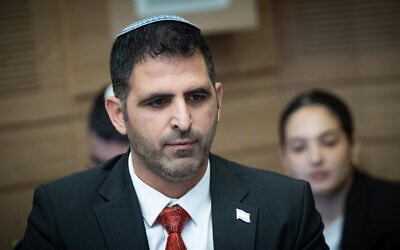 Communications Minister Shlomo Karhi attends the Special Committee for the Communications Law at the Knesset, December 16, 2025. (Yonatan Sindel/ Flash90)