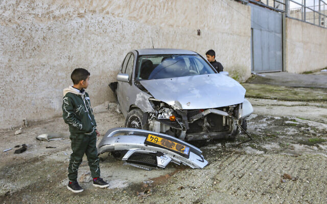 A vehicle belonging to Israelis who entered the city of Nablus overnight, which was abandoned there, in the West Bank, on December 19, 2025. (Nasser Ishtayeh/Flash90) A vehicle belonging to Israelis who entered the city of Nablus overnight, which was abandoned there, in the West Bank, on December 19, 2025. (Nasser Ishtayeh/Flash90)