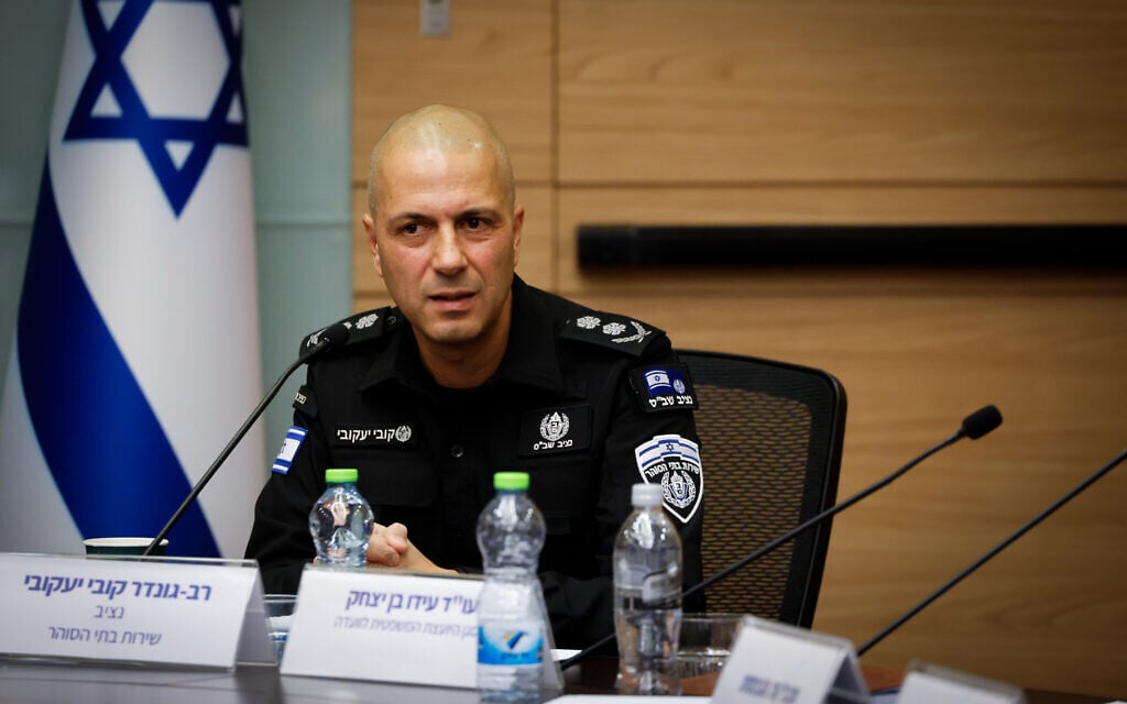 Israel Prisons Chief Commissioner Kobi Yaakobi speaks to the Knesset National Security Committee on December 16, 2025. (Noam Moskovitz/Knesset Spokesperson)