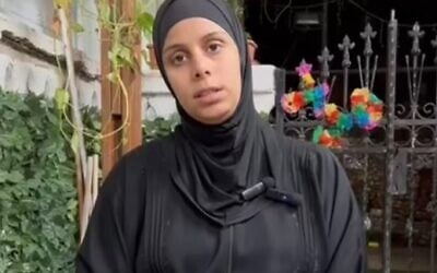 Hanan Abu Shehadeh, an Arab resident of Jaffa, recounts being attacked by three Jewish assailants on December 13, 2025, in an interview with the Arab48 news outlet on December 15, 2025. (Arab48/ Screenshot)