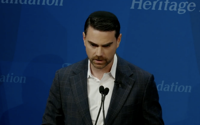 Ben Shapiro speaks at the Heritage Foundation in Washington, December 17, 2025. (YouTube screenshot) Ben Shapiro speaks at the Heritage Foundation in Washington, December 17, 2025. (YouTube screenshot)