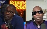 Screen capture from video of sports podcasters Shannon Sharpe, left and Chad Ochocinco, as they discussed how 'Jews own everything,' December 1, 2025. (X)