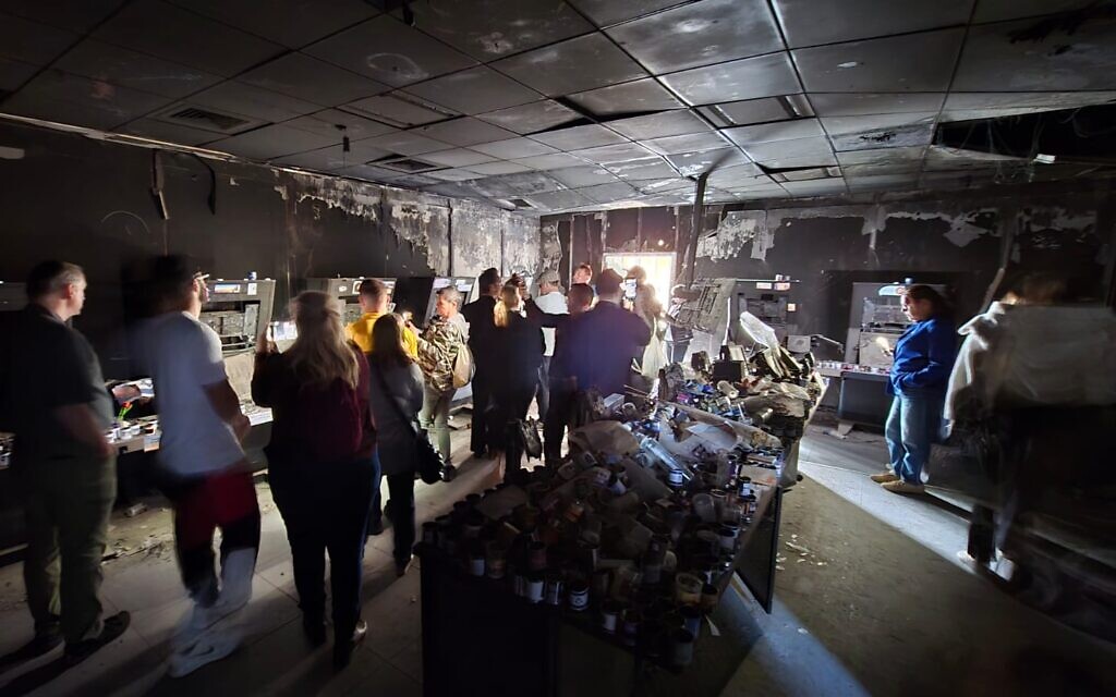Participants in the Or Ofir Foundation's Israel Up Close delegation visit sites attacked by Hamas, December 12, 2025. (Courtesy)