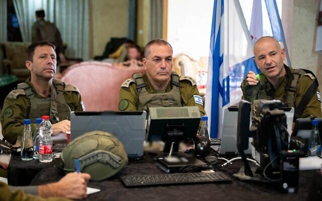 IDF Chief of Staff Lt. Gen. Eyal Zamir (center) meets with Central Command chief Maj. Gen. Avi Bluth (left) and Judea and Samaria Division commander Brig. Gen. Kobi Heller, in the northern West Bank on December 1, 2025. (Israel Defense Forces) IDF Chief of Staff Lt. Gen. Eyal Zamir (center) meets with Central Command chief Maj. Gen. Avi Bluth (left) and Judea and Samaria Division commander Brig. Gen. Kobi Heller, in the northern West Bank on December 1, 2025. (Israel Defense Forces)